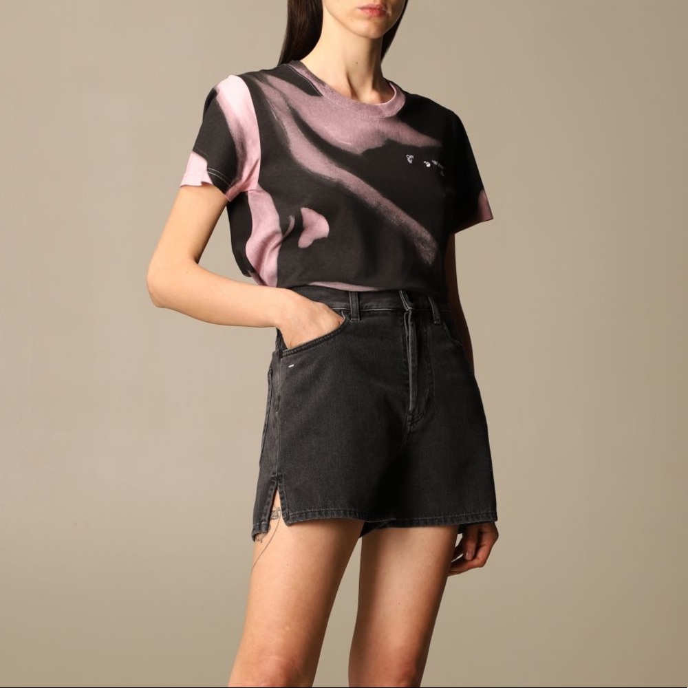 Off White denim black shorts size 27